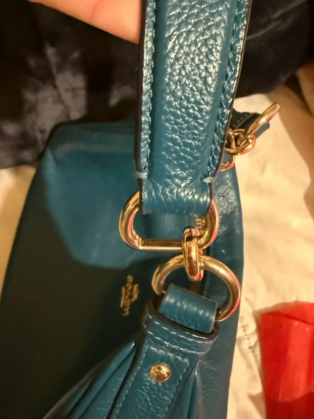 Coach Teal Leather Hobo Shoulder Bag